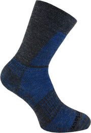 Wrightsock Coolmesh Merino Crew - Electric blue / grijs - S (34 - 37)