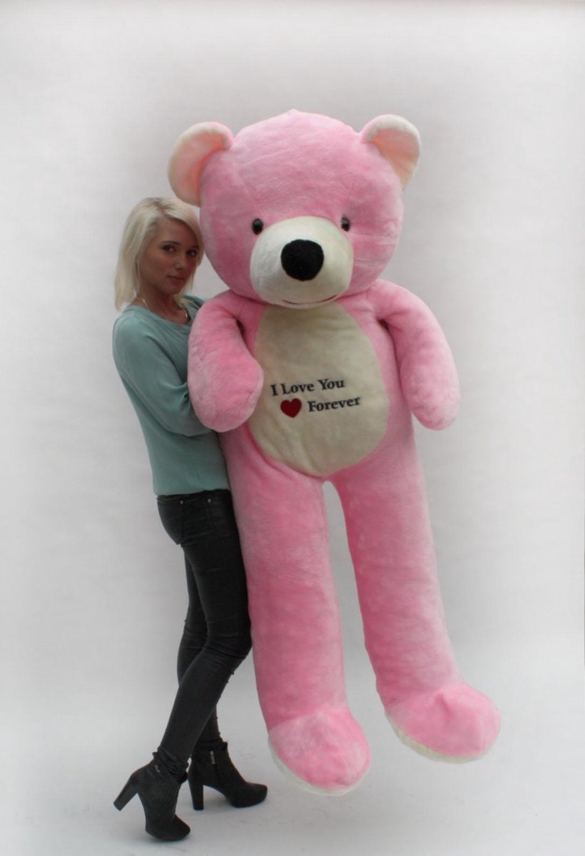 Grote roze teddybeer I love you