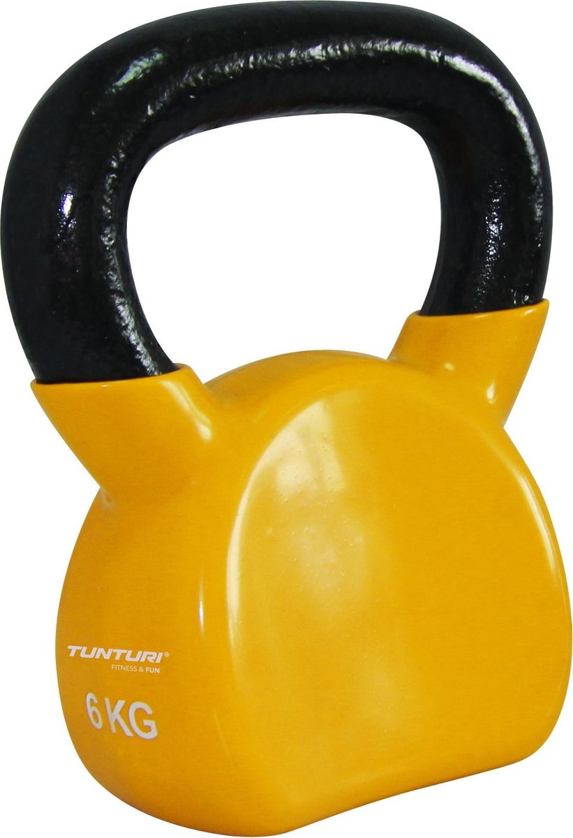 Tunturi Kettlebell - Vinyl - 6 kg - Geel