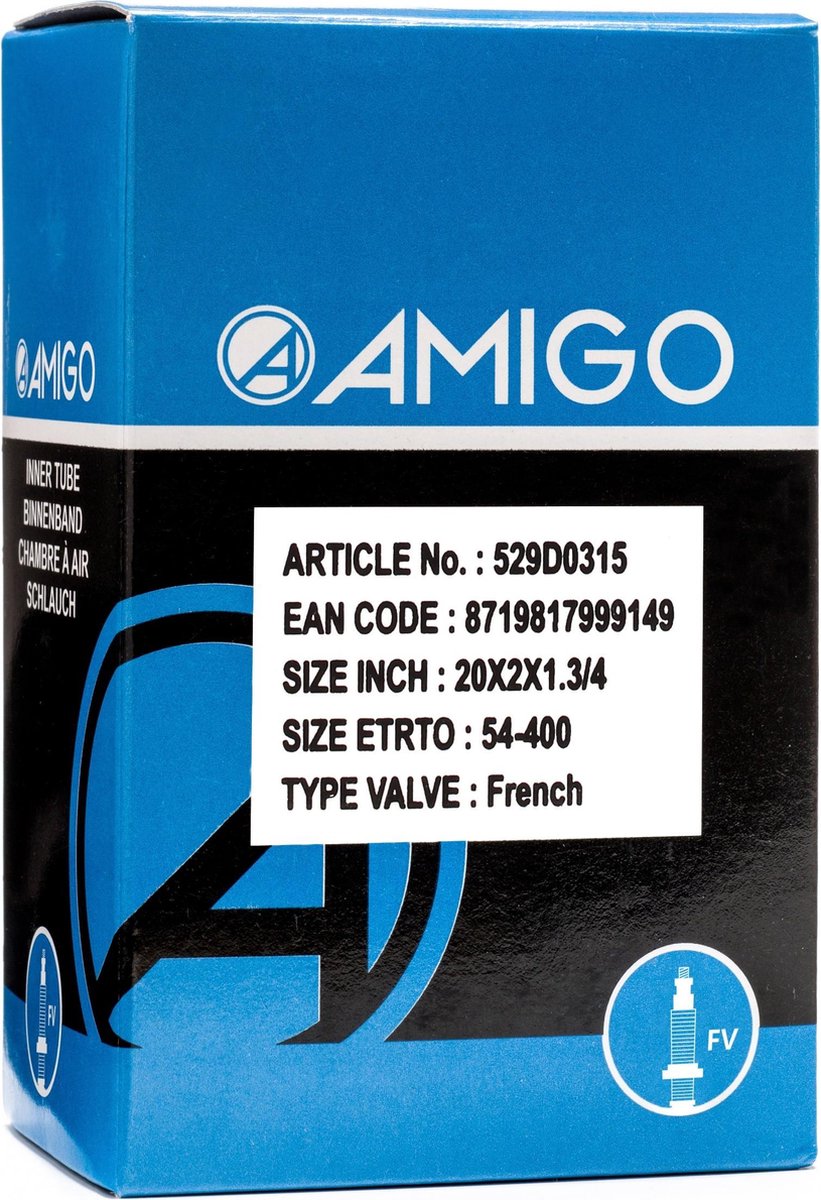 Amigo Binnenband - 20 inch - ETRTO 54-400 - Frans ventiel