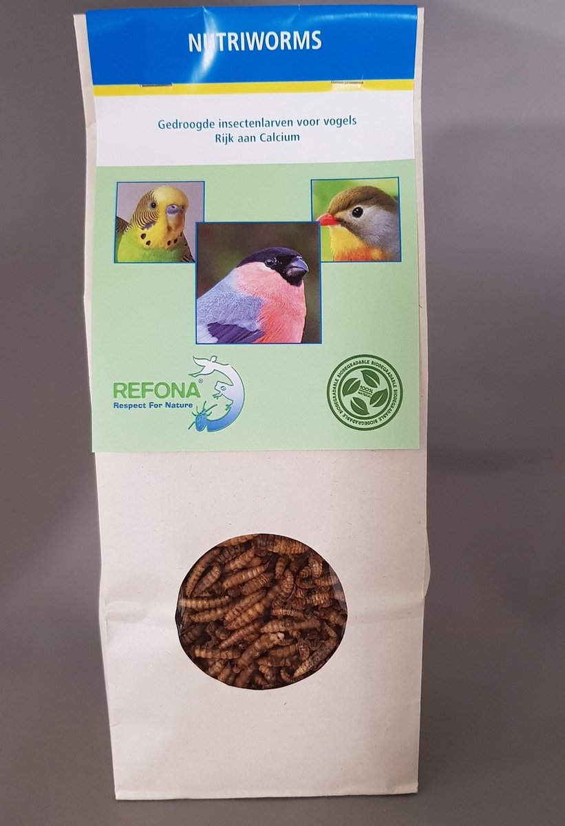Biopack Nutriworms - 1 Liter- gedroogde larven van de zwarte vlieg - voer geschikt voor vogels