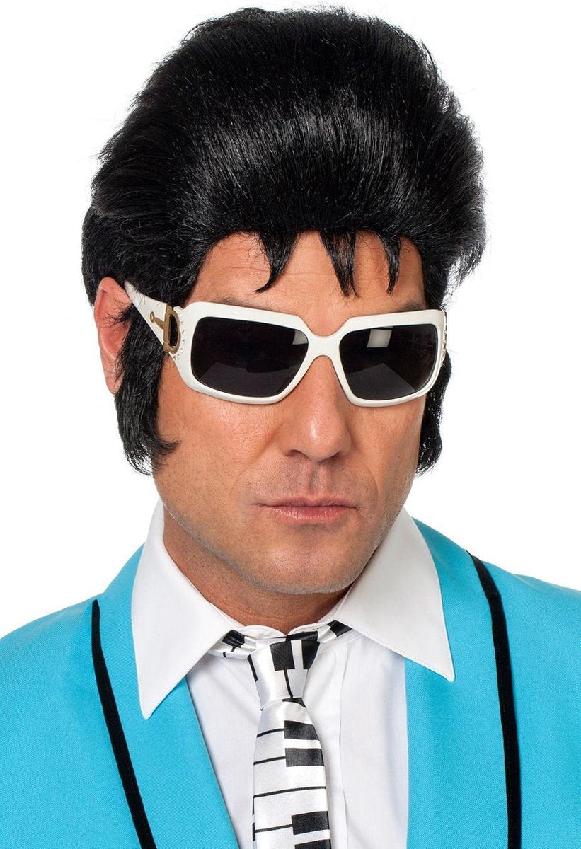 Pruik Teddy boy zwart
