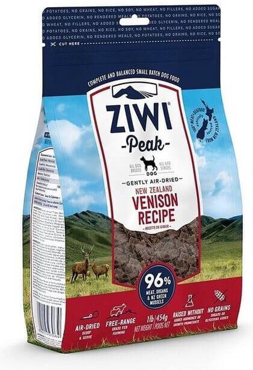 Ziwi Peak Hondenvoeding Air-Dried Venison 454 gr.