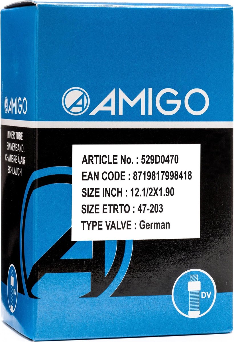 Amigo Binnenband - 12 inch - ETRTO 47-203 - Dunlop ventiel