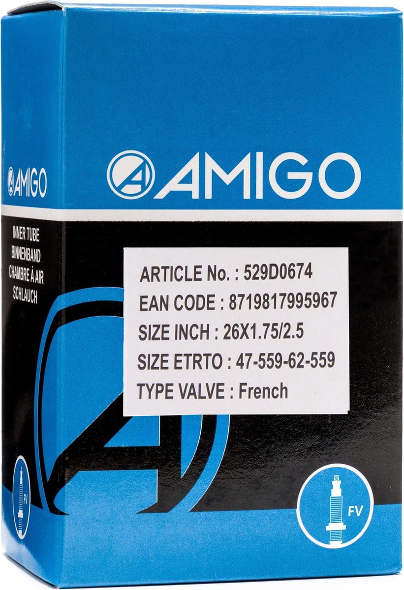 Amigo Binnenband 26 inch - ETRTO 47/62-559 - Frans ventiel