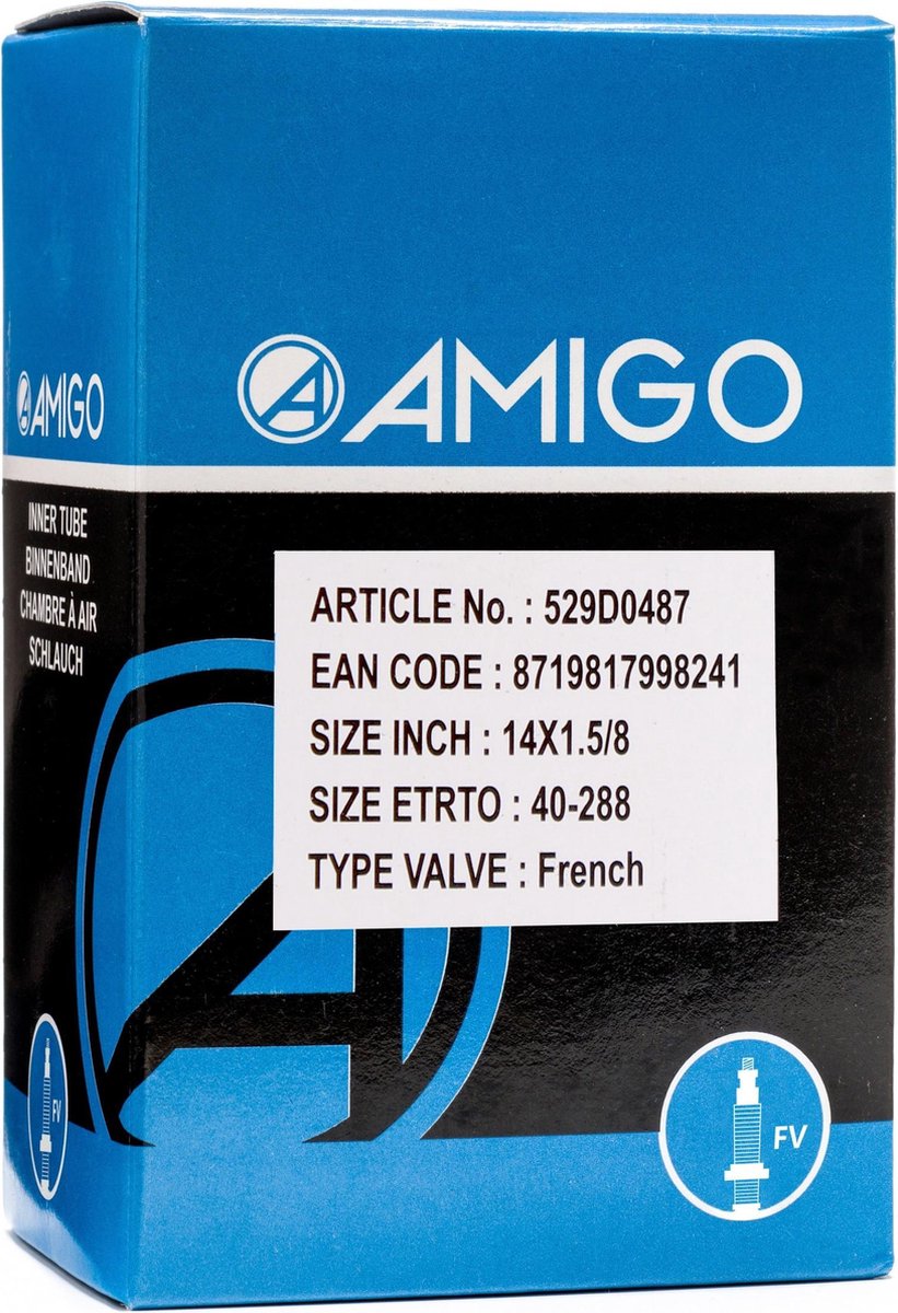 Amigo Binnenband - 14 inch - ETRTO 40-288 - Frans ventiel