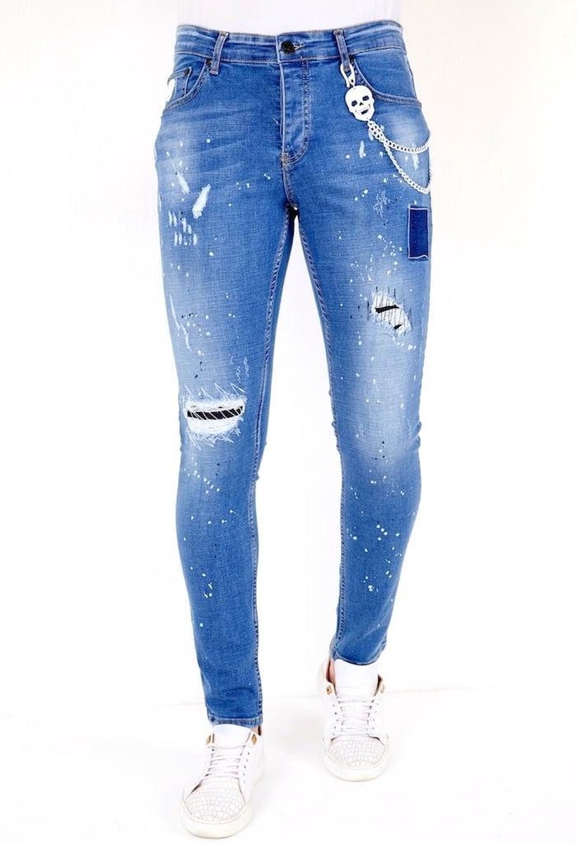Local Fanatic Exclusieve Jeans met Verfspatten Heren - 1031- Blauw - Maten: 30