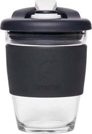 Herbruikbare Koffiebeker - 340ml -  Zwart - Glas - Pioneer