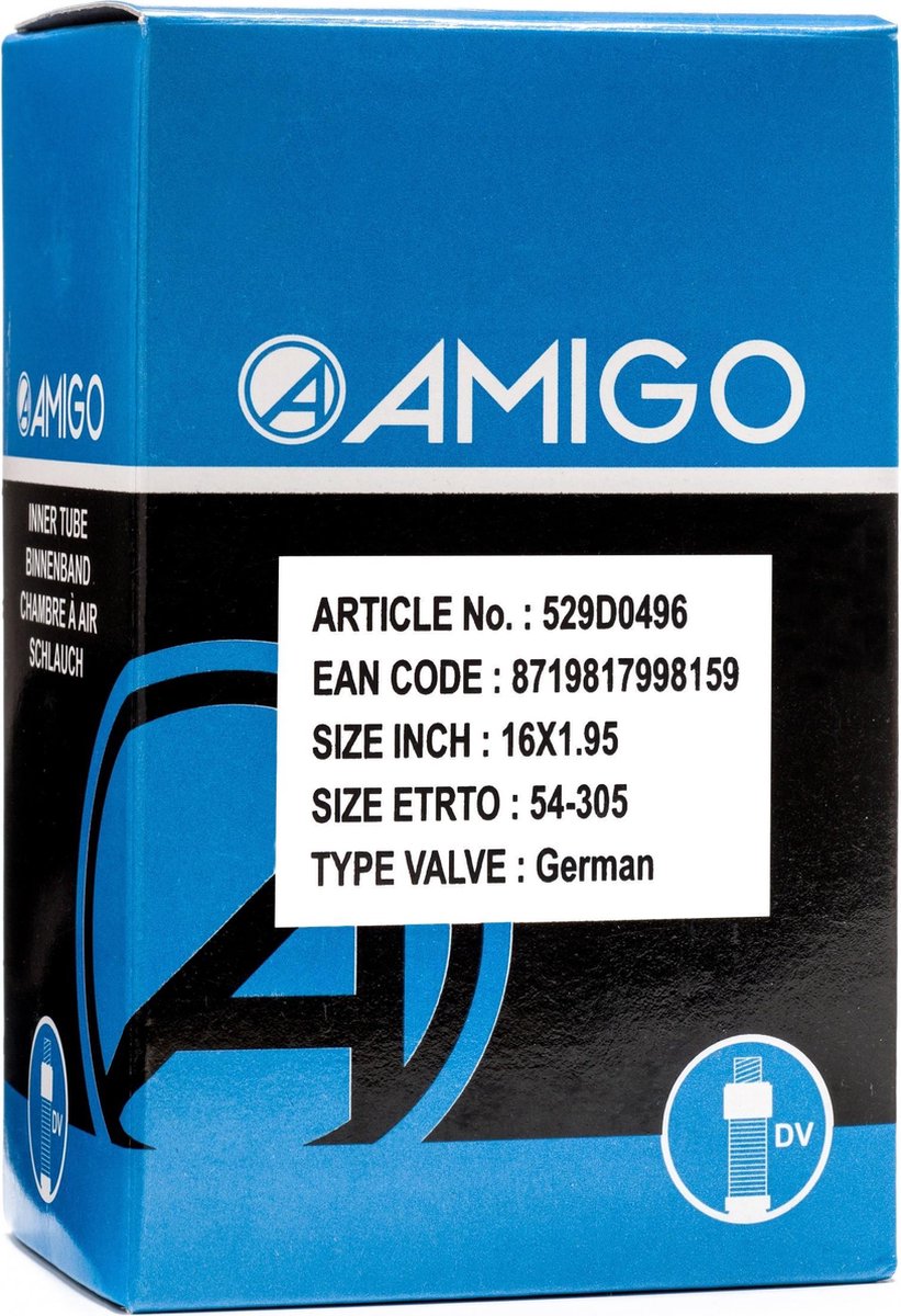 Amigo Binnenband - 16 inch - ETRTO 54-305 - Dunlop ventiel