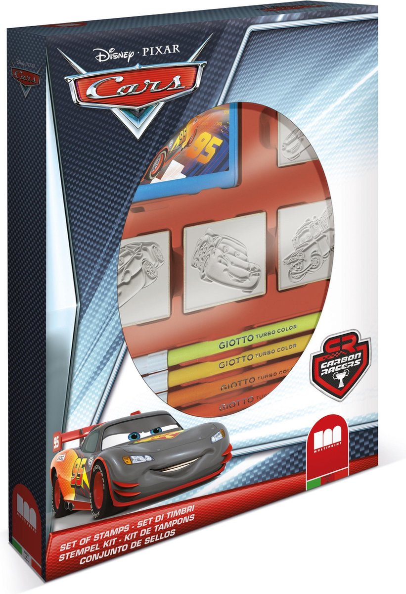 Multiprint Disney Cars - box - 3 stempels + 3 kleurpotloodjes