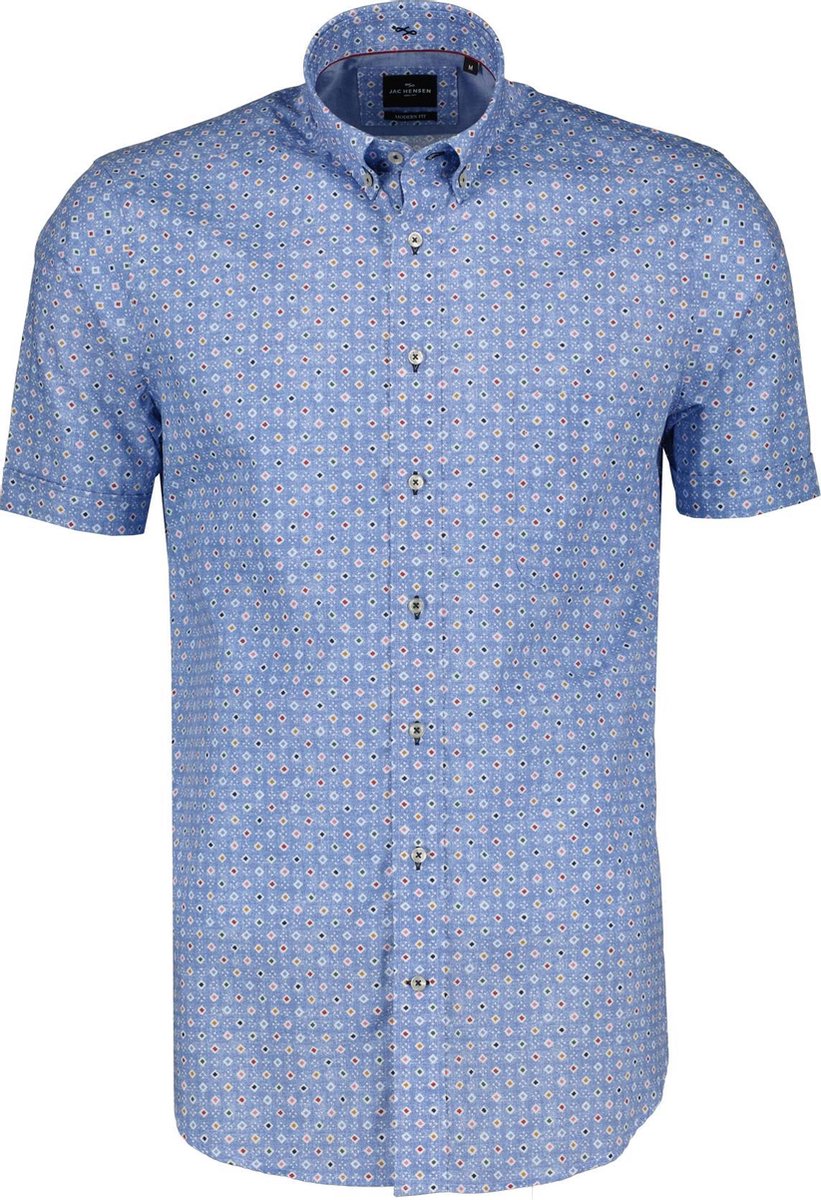 Jac Hensen Overhemd - Modern Fit - Blauw - 4XL Grote Maten