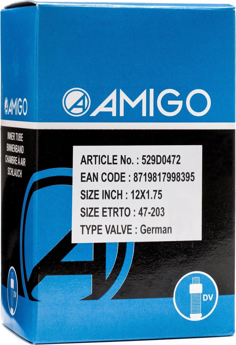 Amigo Binnenband 12 inch - ETRTO 47-203 - Dunlop ventiel