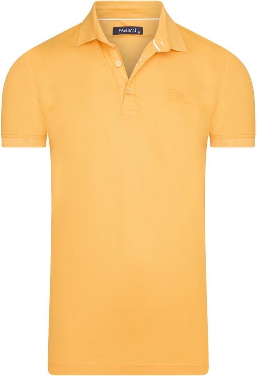 Ferlucci - Exclusieve Heren Polo - Stretch - Model Garda - Mosterdgeel