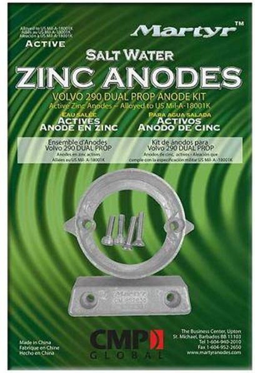 Martyr zink Anodeset voor Volvo Penta 290