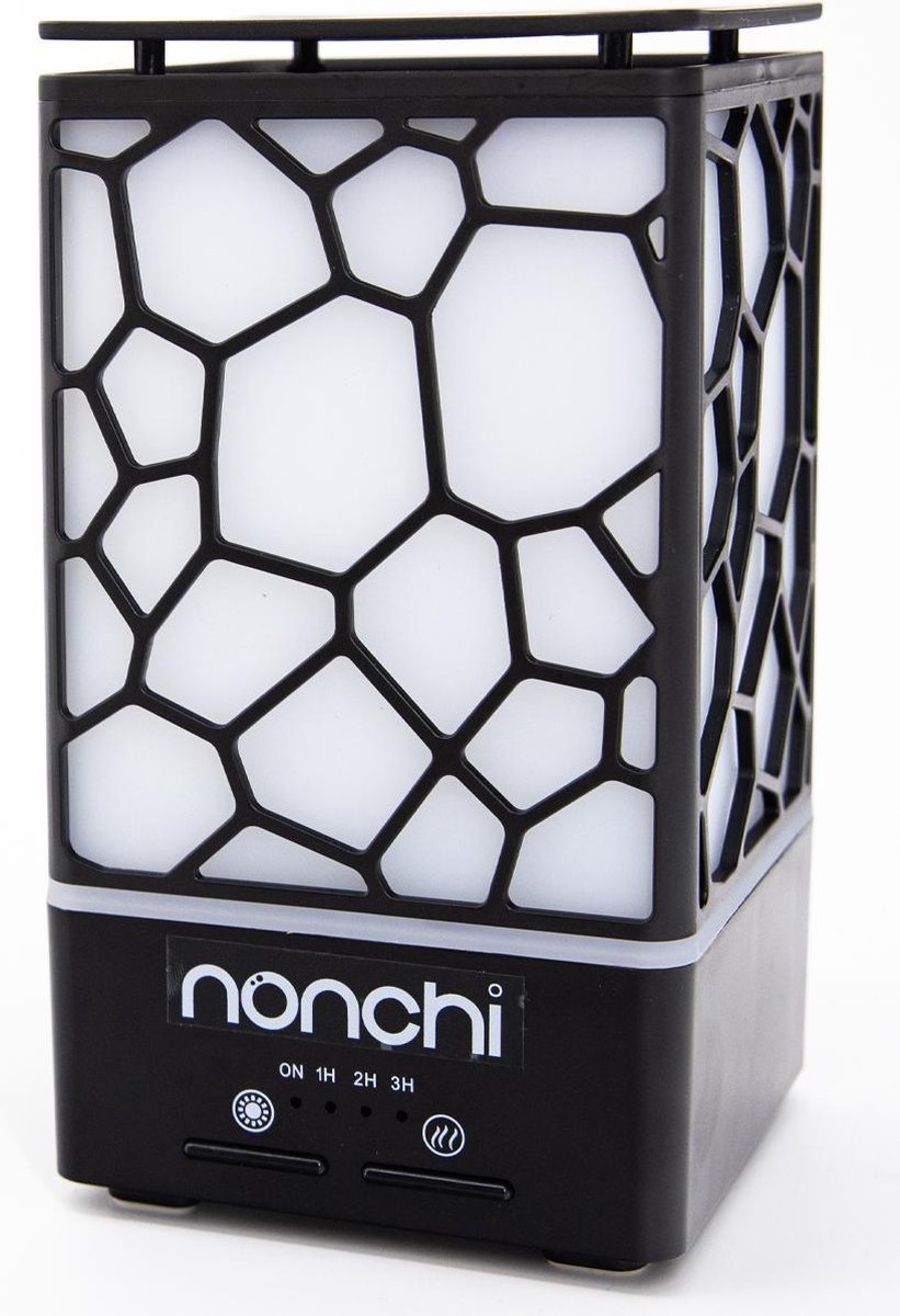 Nonchi® Aroma Diffuser voor Aromatherapie - Gratis E-book - 200ml - Ultrasonisch - Vernevelaar met Verlichting - Luchtbevochtiger - Luchtreiniger - Geurverspreider