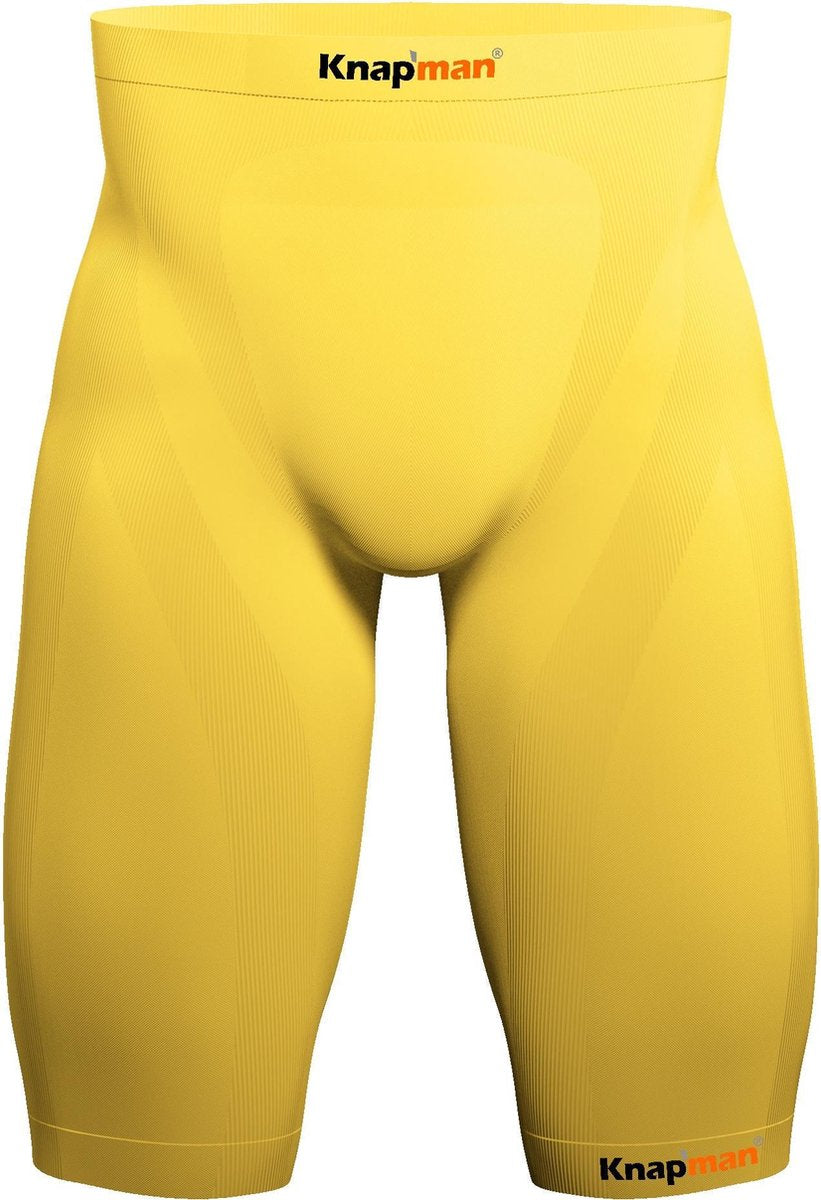 Knapman Zoned Compression Short 45% Geel | Compressiebroek (Liesbroek) voor Heren | Maat S