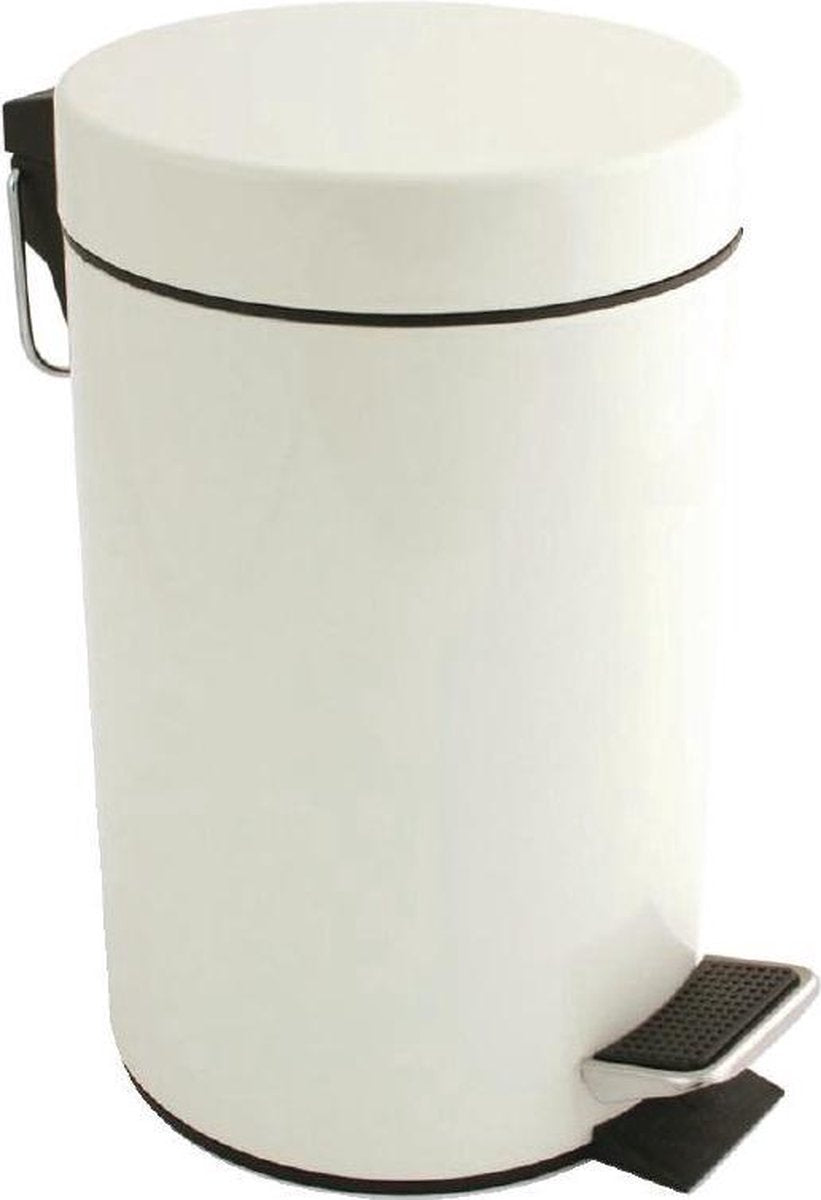 Witte pedaalemmer - RVS - wit 3 Ltr.