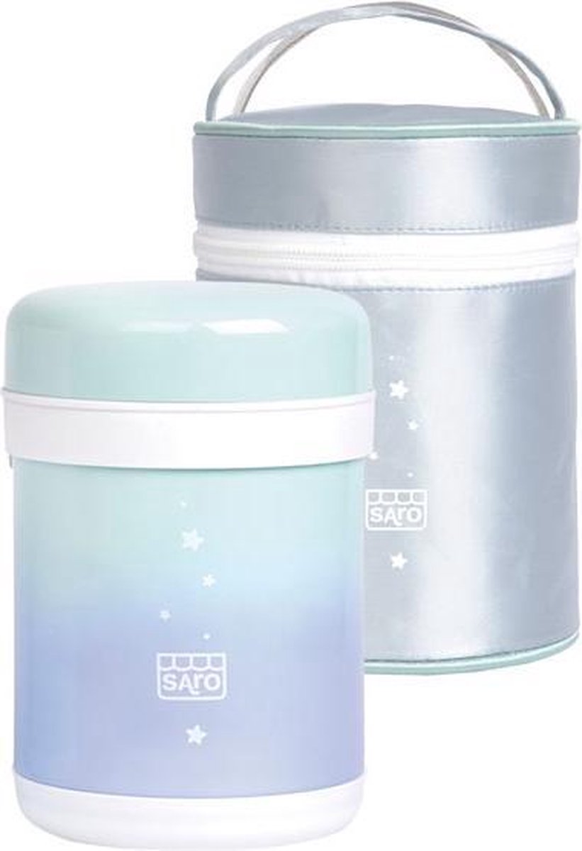 Saro Thermische Voedselcontainer Galaxy Rvs 900 Ml Mintgroen/blauw