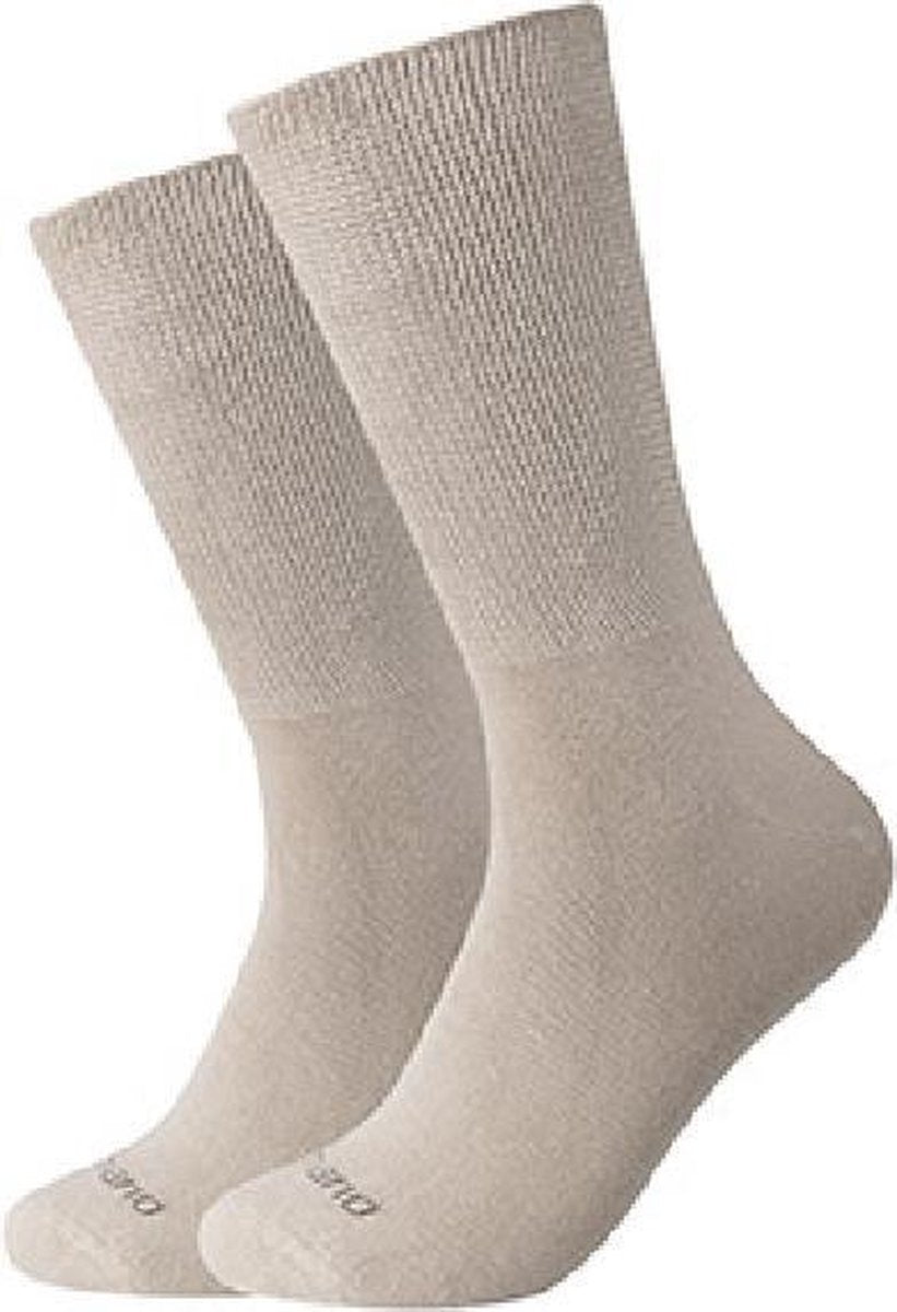 Camano super soft 2 PACK 35/38 Sand Diabetissokken naadloos zonder elastiek