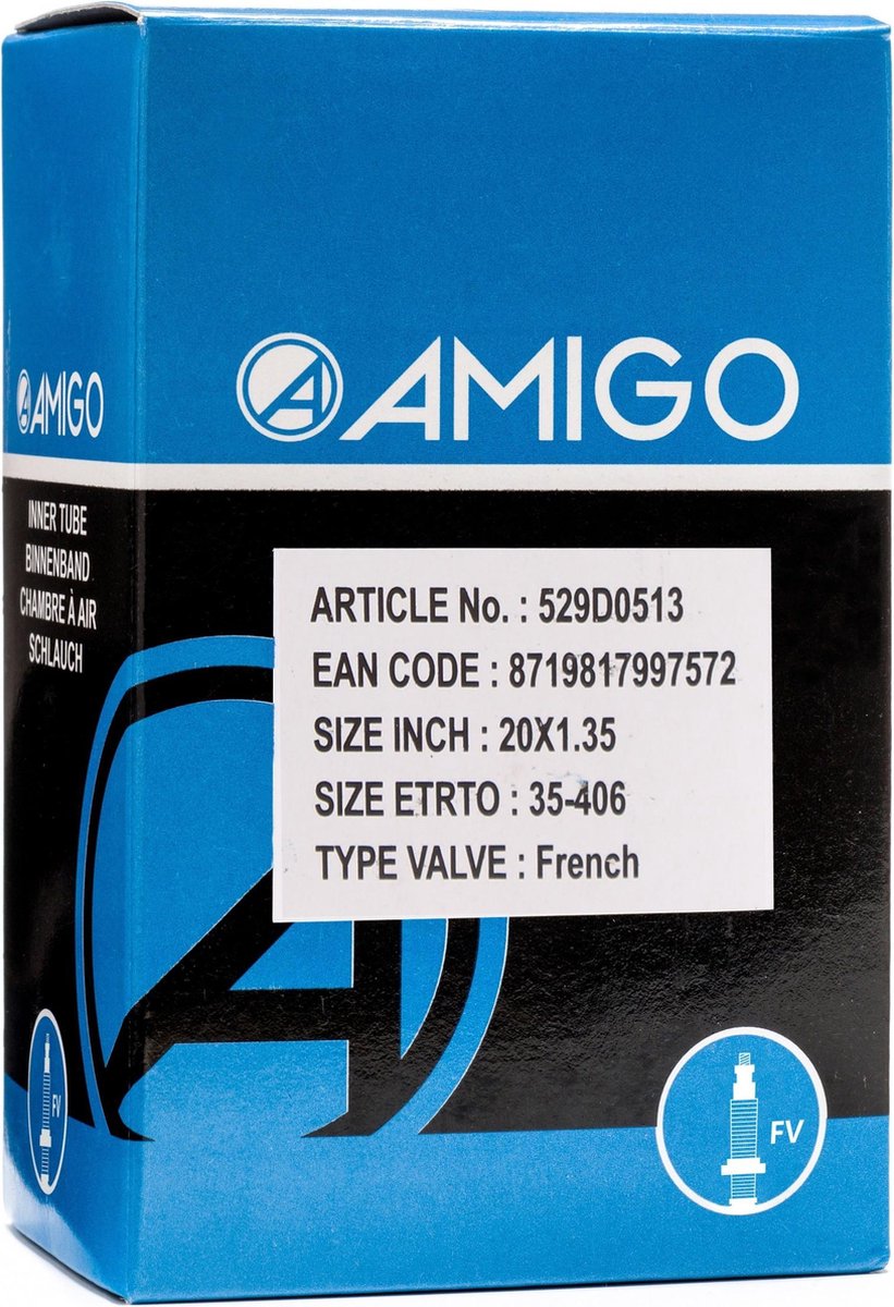 Amigo Binnenband - 20 inch - ETRTO 35-406 - Frans ventiel