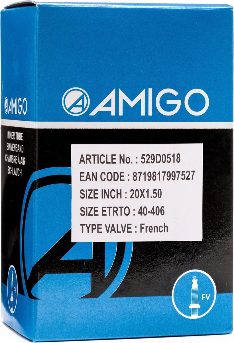 Amigo Binnenband - 20 inch - ETRTO 40-406 - Frans ventiel