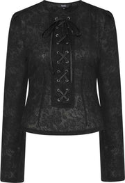 Banned Blouse -L- Widow Kant Zwart