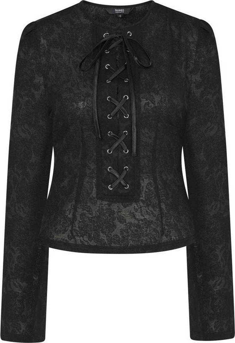 Banned Blouse -L- Widow Kant Zwart