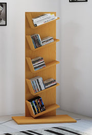 Opbergrek staand model Amiso design voor CD - DVD - Games of pocketboek beuken kleur