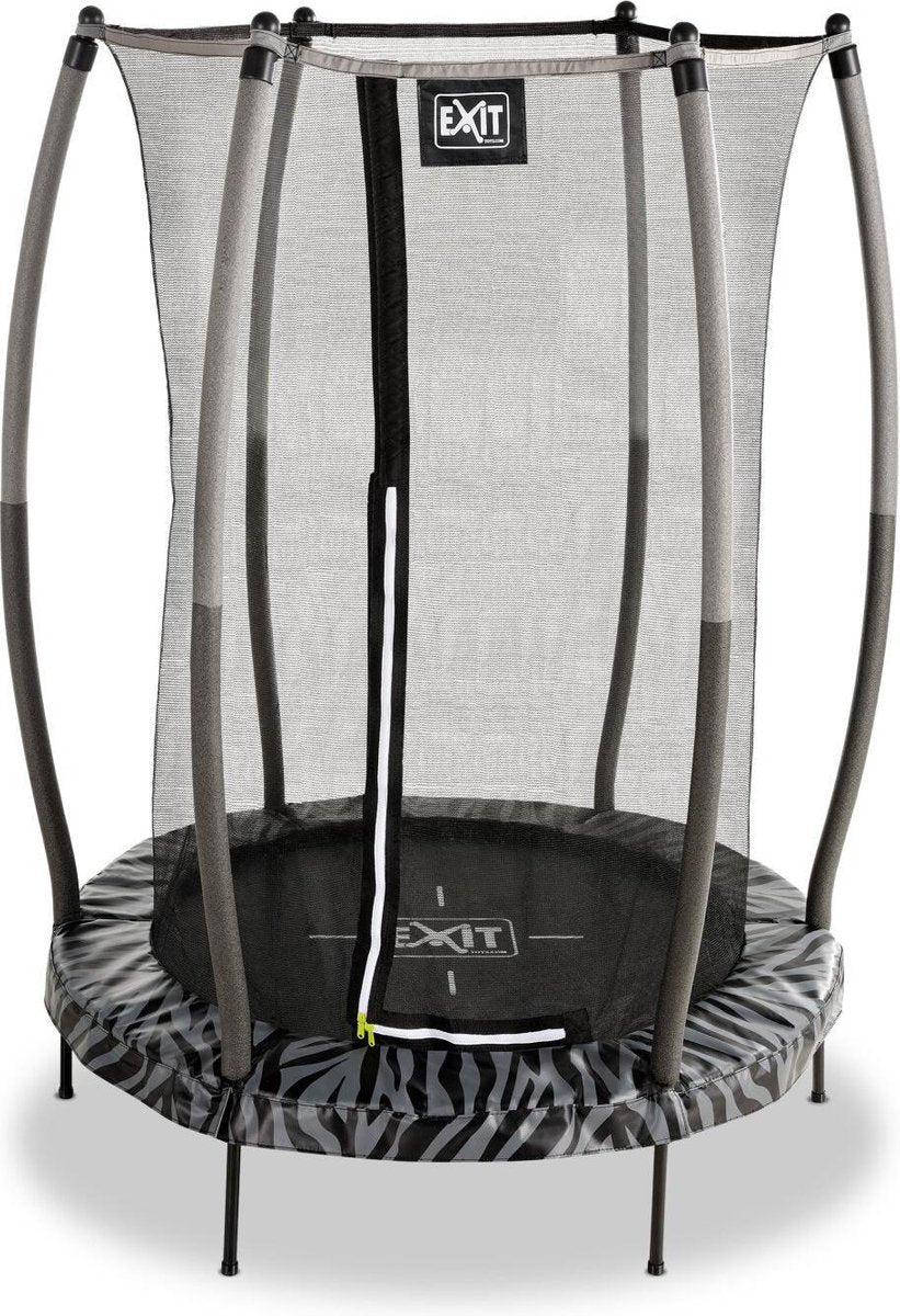 EXIT Tiggy junior trampoline met veiligheidsnet ø140cm - zwart/grijs