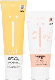 Naïf Familie voordeelverpakking zonnebrandcrème Small - Volwassen factor 30 en Kids factor 50