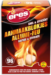 ERES Aanmaakblokjes Voor Open Haard Barbeque En Kachel - Voordeelverpakking 5 x 96 stuks