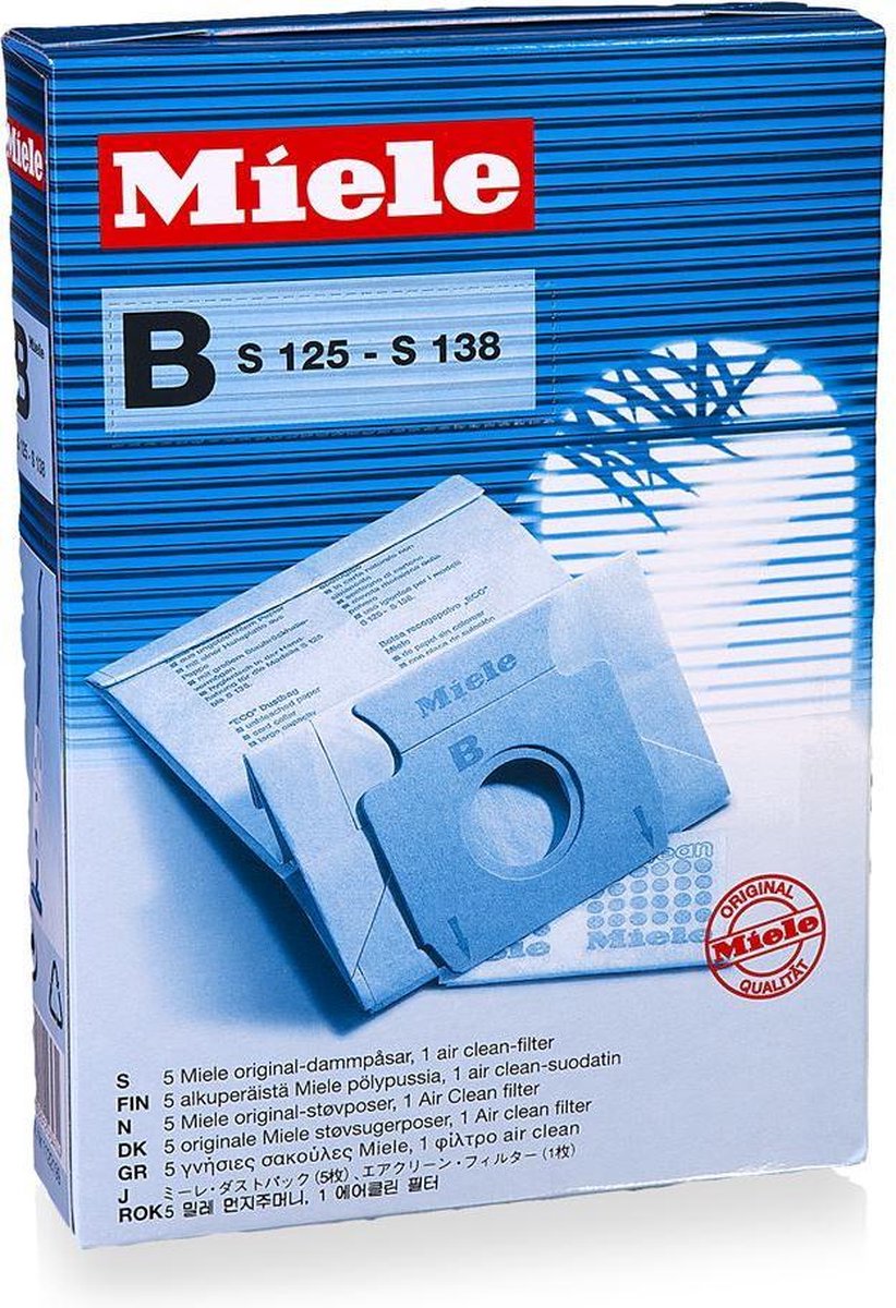 stofzuigerzak papier (doos) type B 5st.