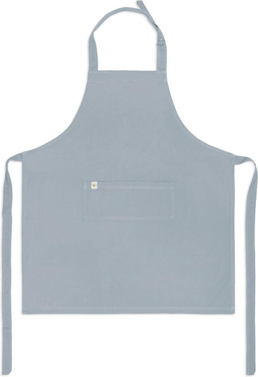 Walra Keukenschort Cook with Happiness - 75x90 - 100% Katoen - Jeans Blauw