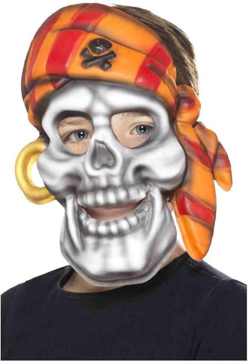 Kleurrijk piraten bandana masker voor kinderen - Verkleedmasker