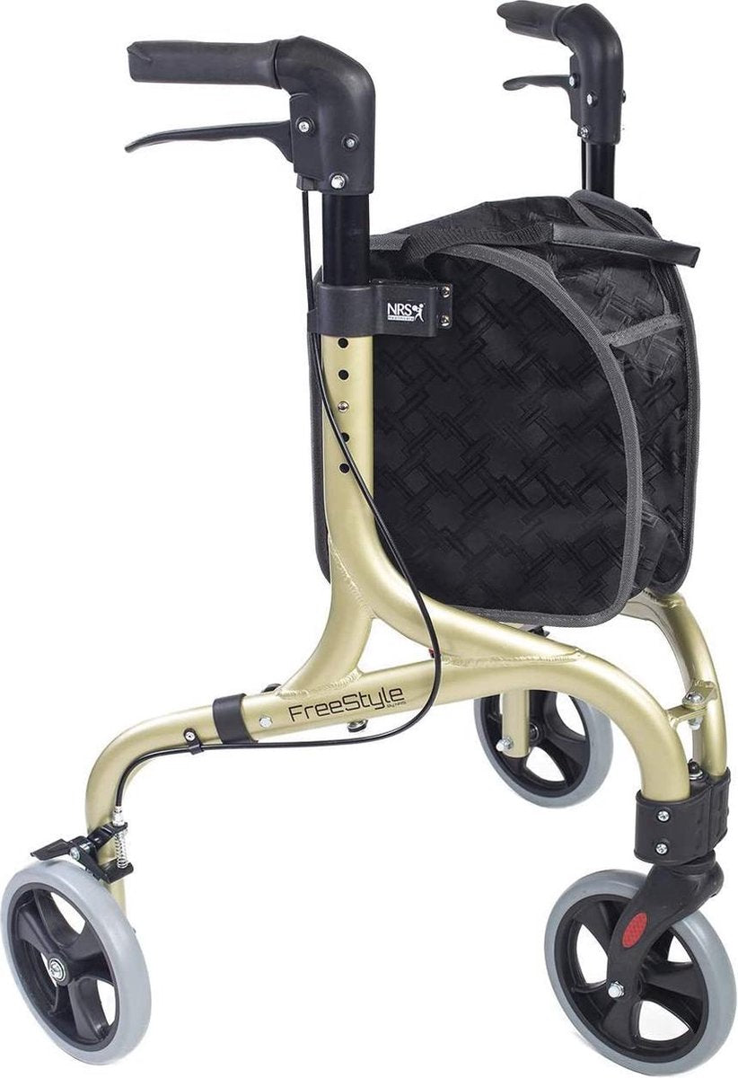 Rollator voor ouderen - 3 Wiel Rollator 5 Kg - Hulpmiddel voor ouderen - in Champagne Goud