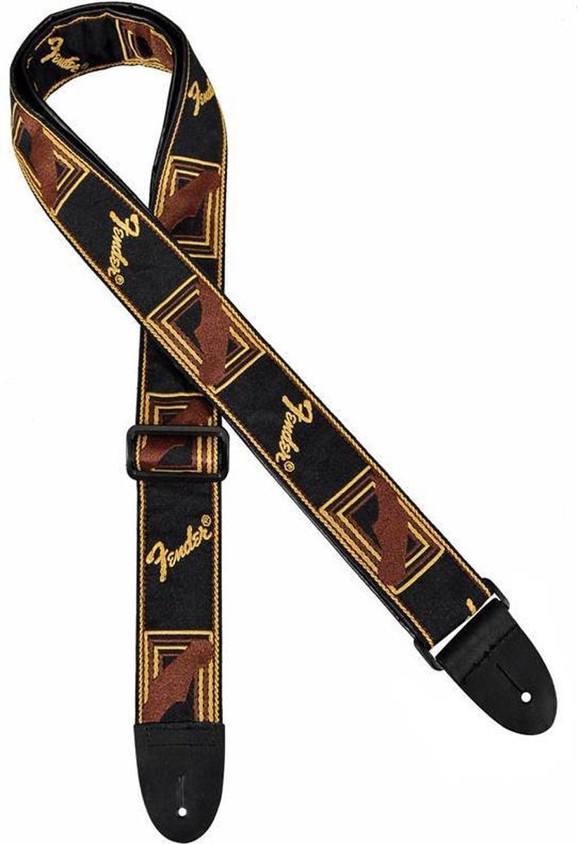 Gitaarband Fender Monogram Geel/Bruin