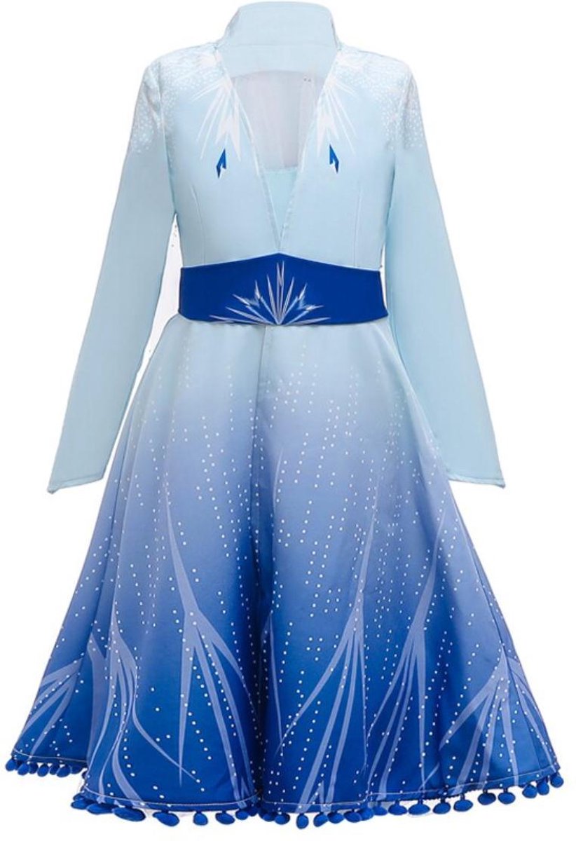 WiseGoods - Frozen Elsa Jurk - Prinsessen Verkleedkleren Meisje - Carnavalskleding Set Kinderen - 6-7 Jaar - 116-122 - Blauw