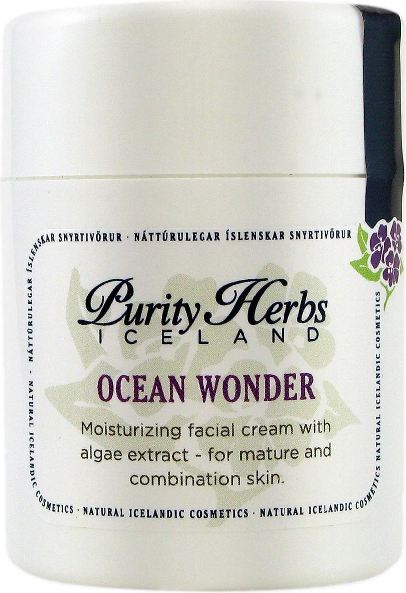 Ocean Wonder- 100 % natuurlijke dag- en nachtcrème met Algen en IJslandse kruiden - 50ml pomppotje