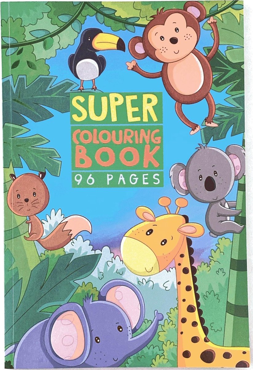 Super Colouring Book - Wilde dieren - Kleurboek - 96 pagina's