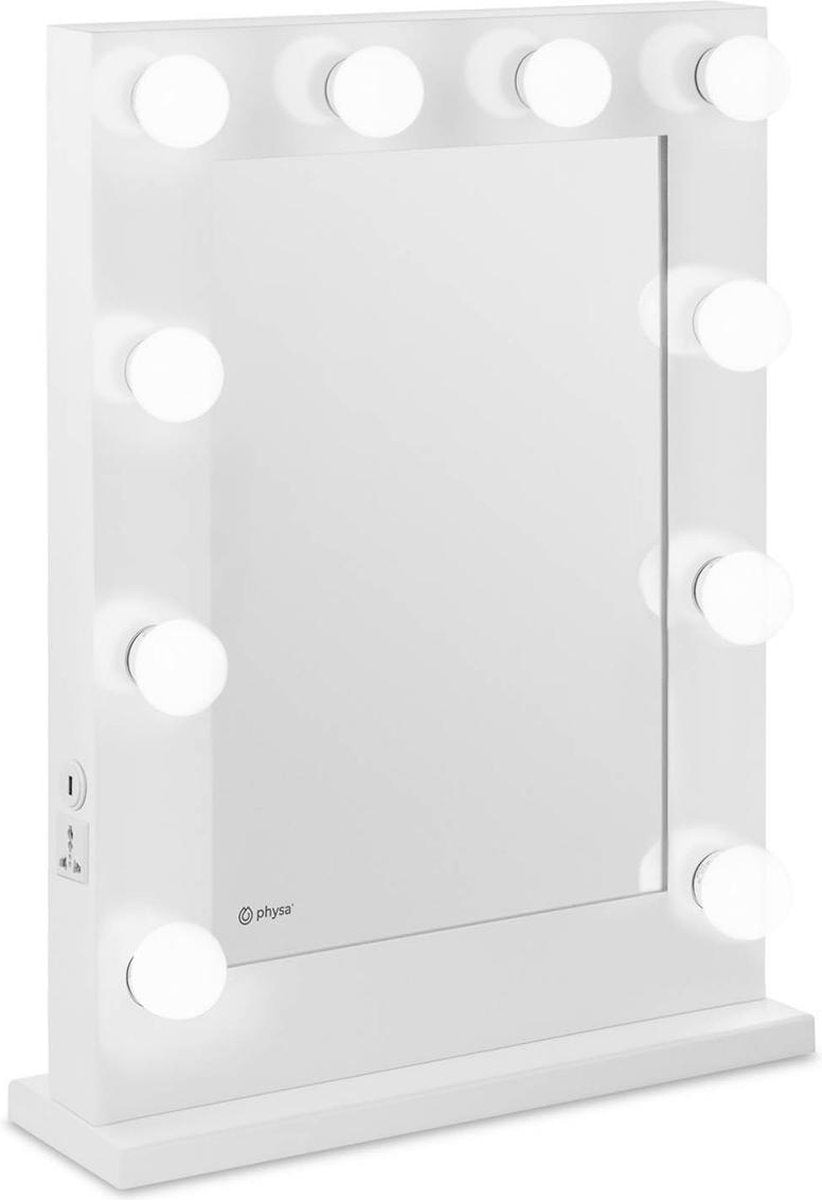 physa Make up spiegel LED - wit - 10 LED's - vierkant