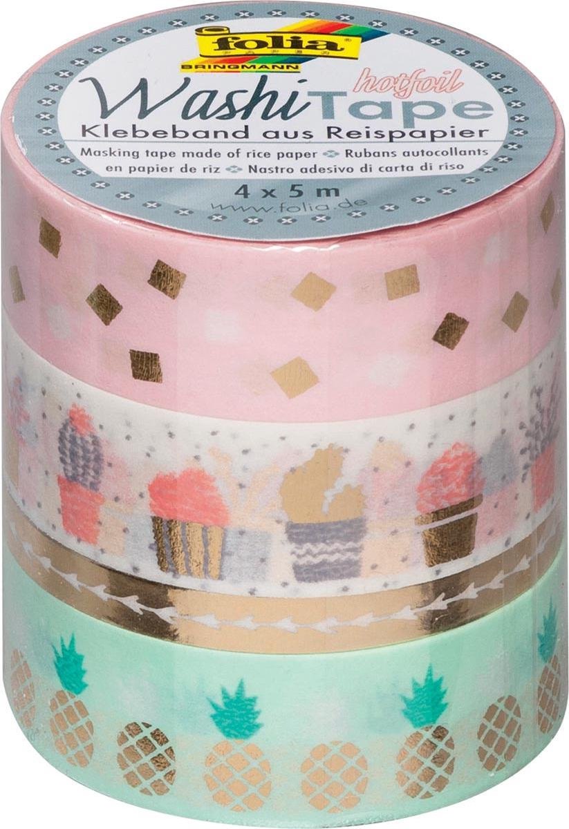 7x Folia washi tape goud