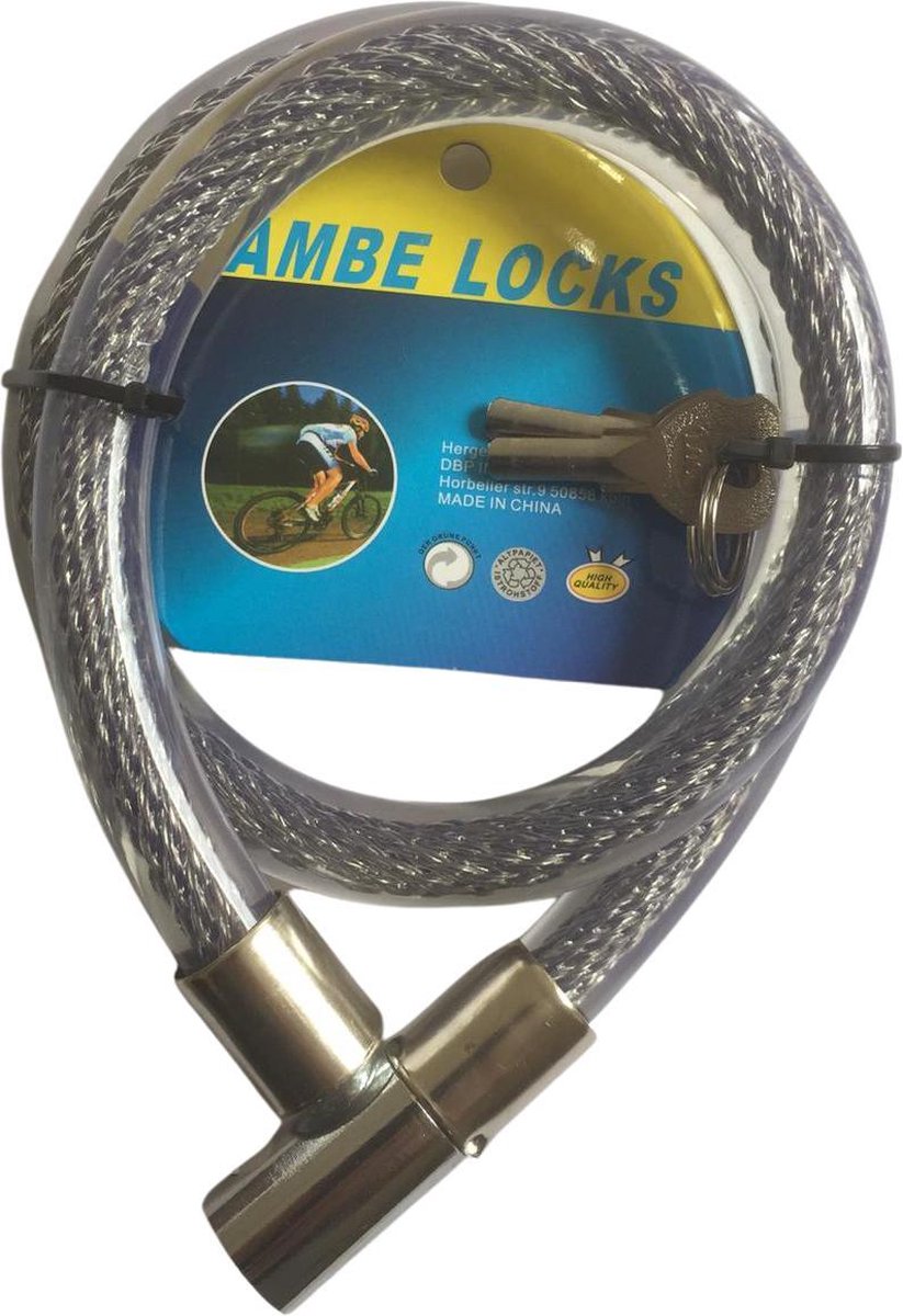 Premium Kabelslot / Fietsslot | Ijzersterke kwaliteit | Kras bestendige Coating - 2 Sleutels