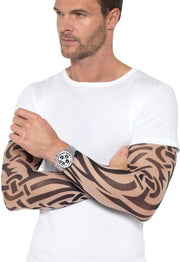 2x Tattoo sleeves tribal voor volwassenen - Verkleed accessoires bikers/voetballers