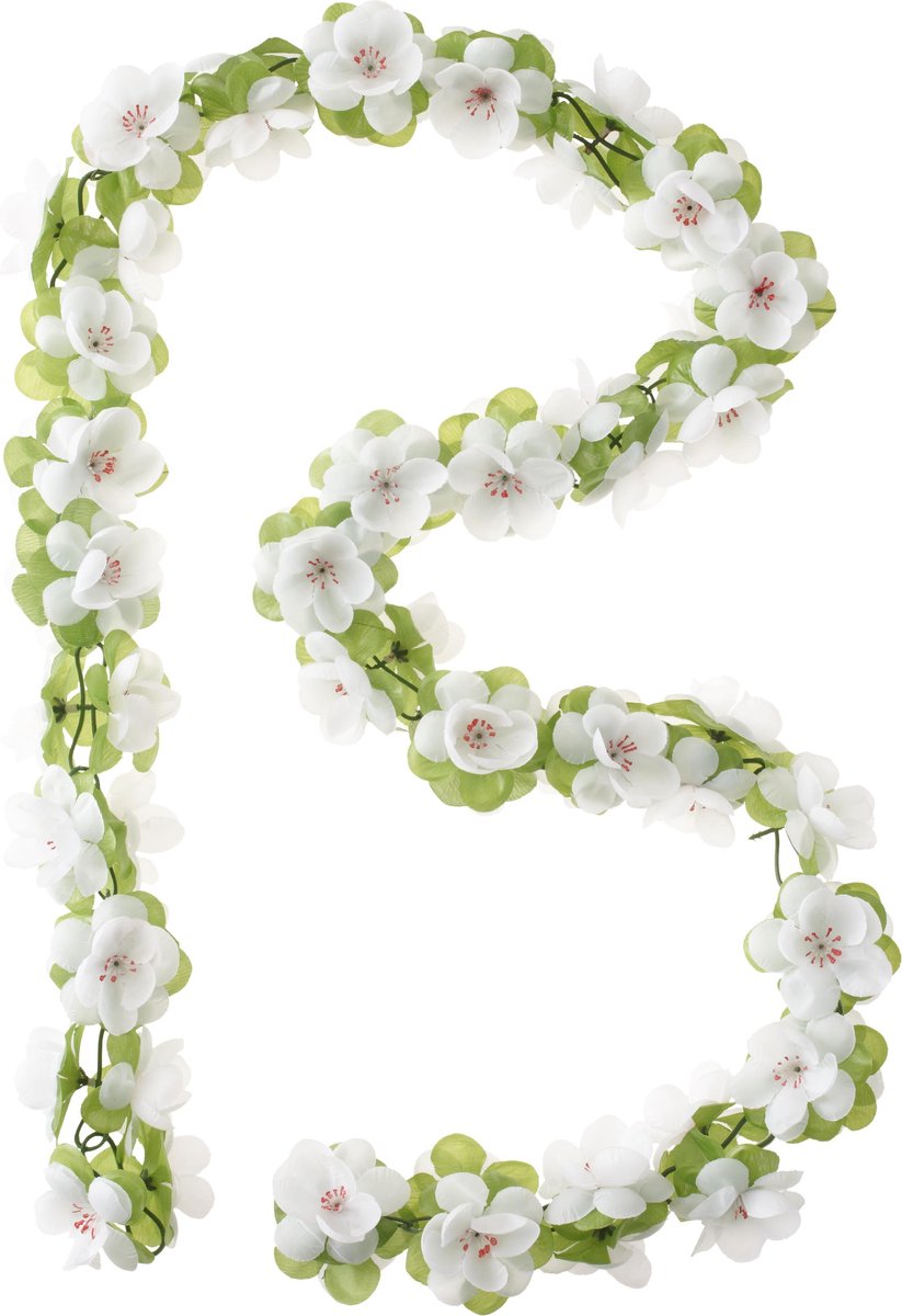 bloemenstreng basil garland - wit