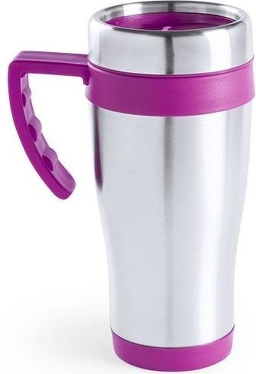 Roestvrijstalen thermo beker roze 500 ml