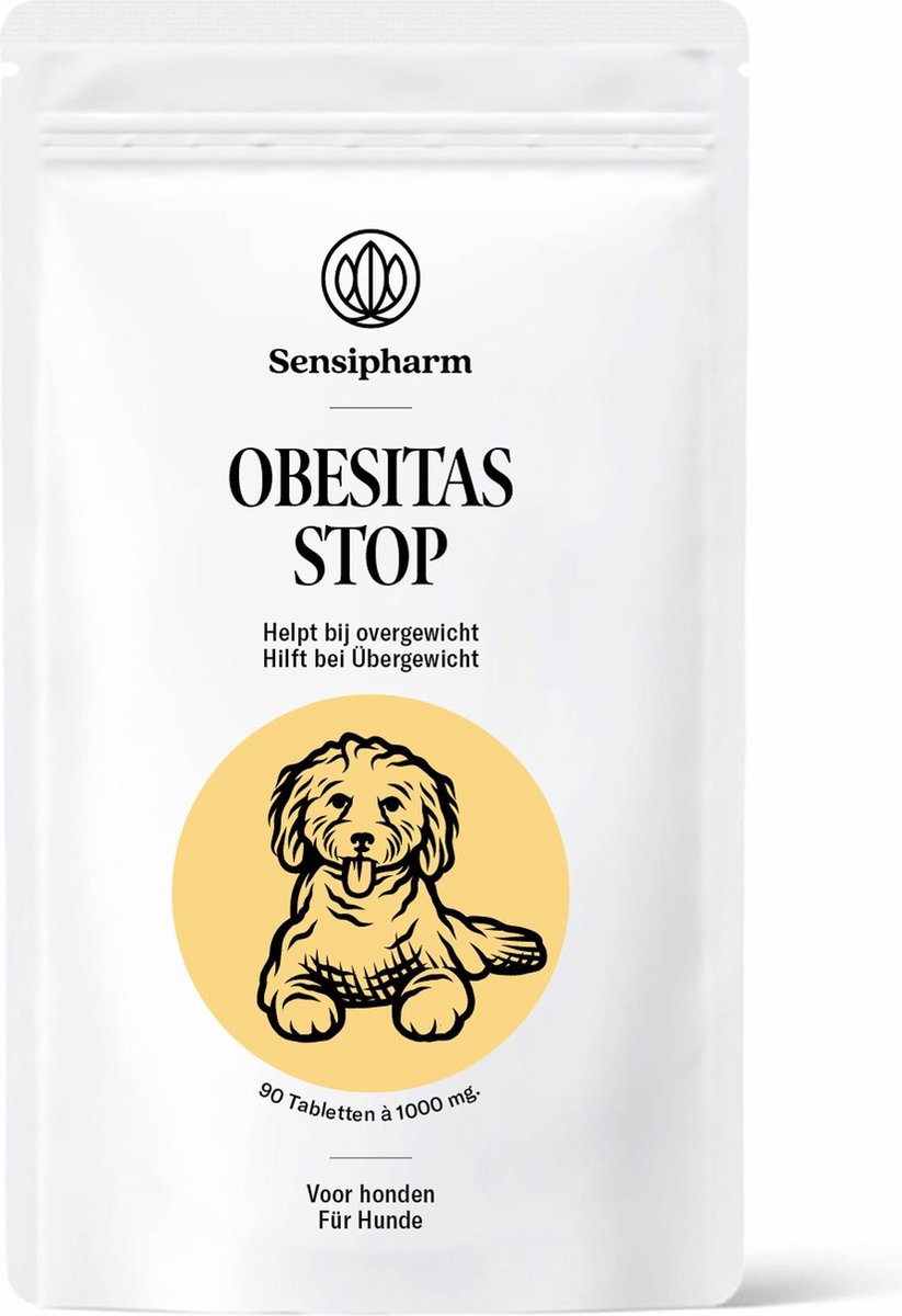 Sensipharm Obesitas Stop Hond - Voedingssupplement bij Overgewicht en Afvallen - 90 Tabletten à 1000 mg
