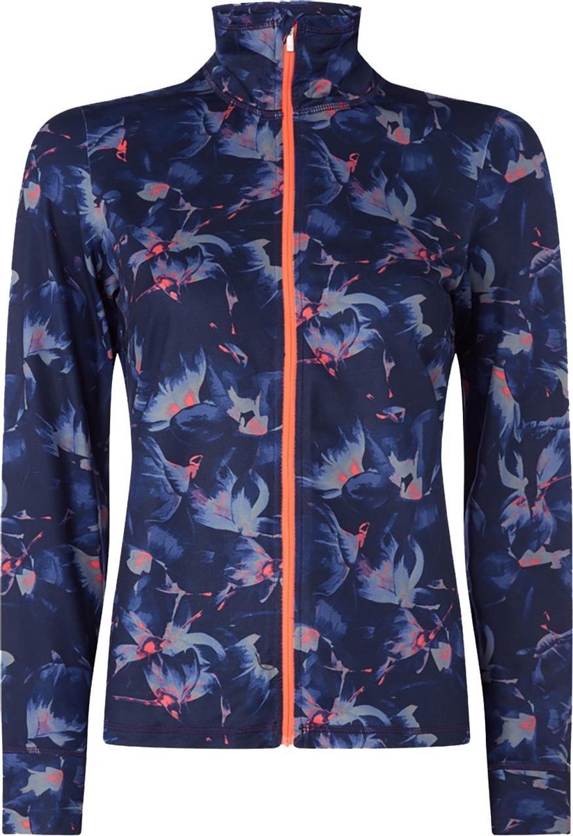 Old Stuff Sporttrui All Over Print Full Zip Clime - Blue Aop W/ Pink Or Purple - L