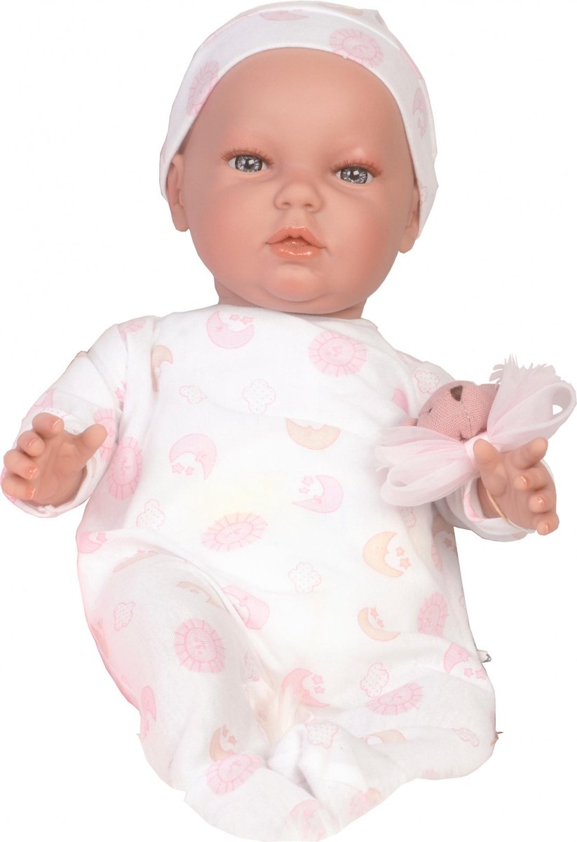 Falca Babypop Dani Meisjes 45 Cm Vinyl/textiel Wit/roze