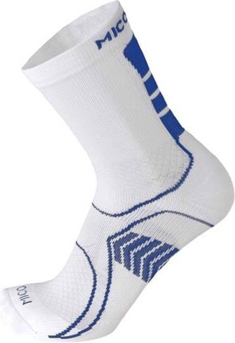 Mico Bike hoge wielrensok wit/blauw M