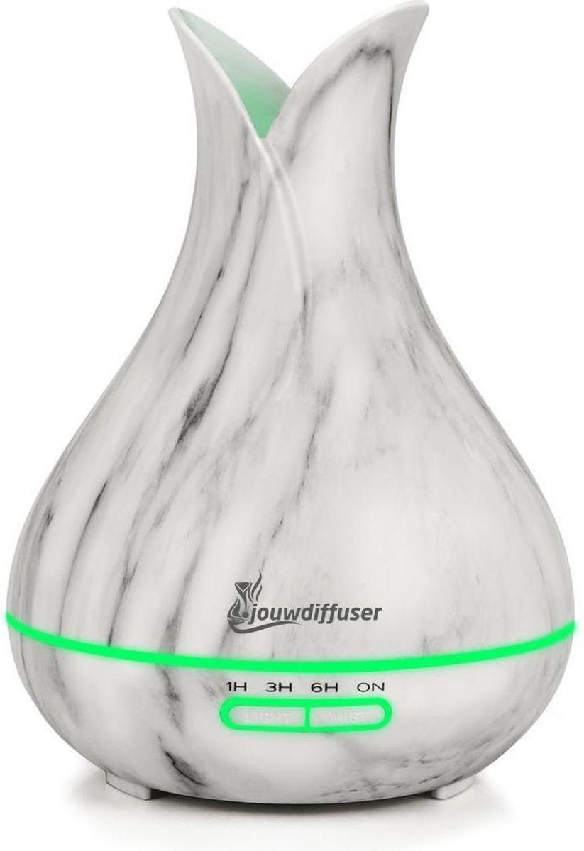 Jouwdiffuser Aroma Diffuser Marmer - Inclusief 2x Etherische Olie - Met Afstandsbediening - Aroma Therapie